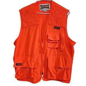 Gamehide Hush-Hide Orange Hunting Vest Mens Medium Quilted Shooting Pockets